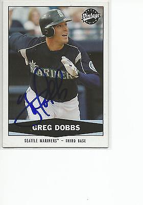 GREG DOBBS Autographed Signed 2004 UD Vintage ROOKIE card Seattle Mariners COA. rookie card picture