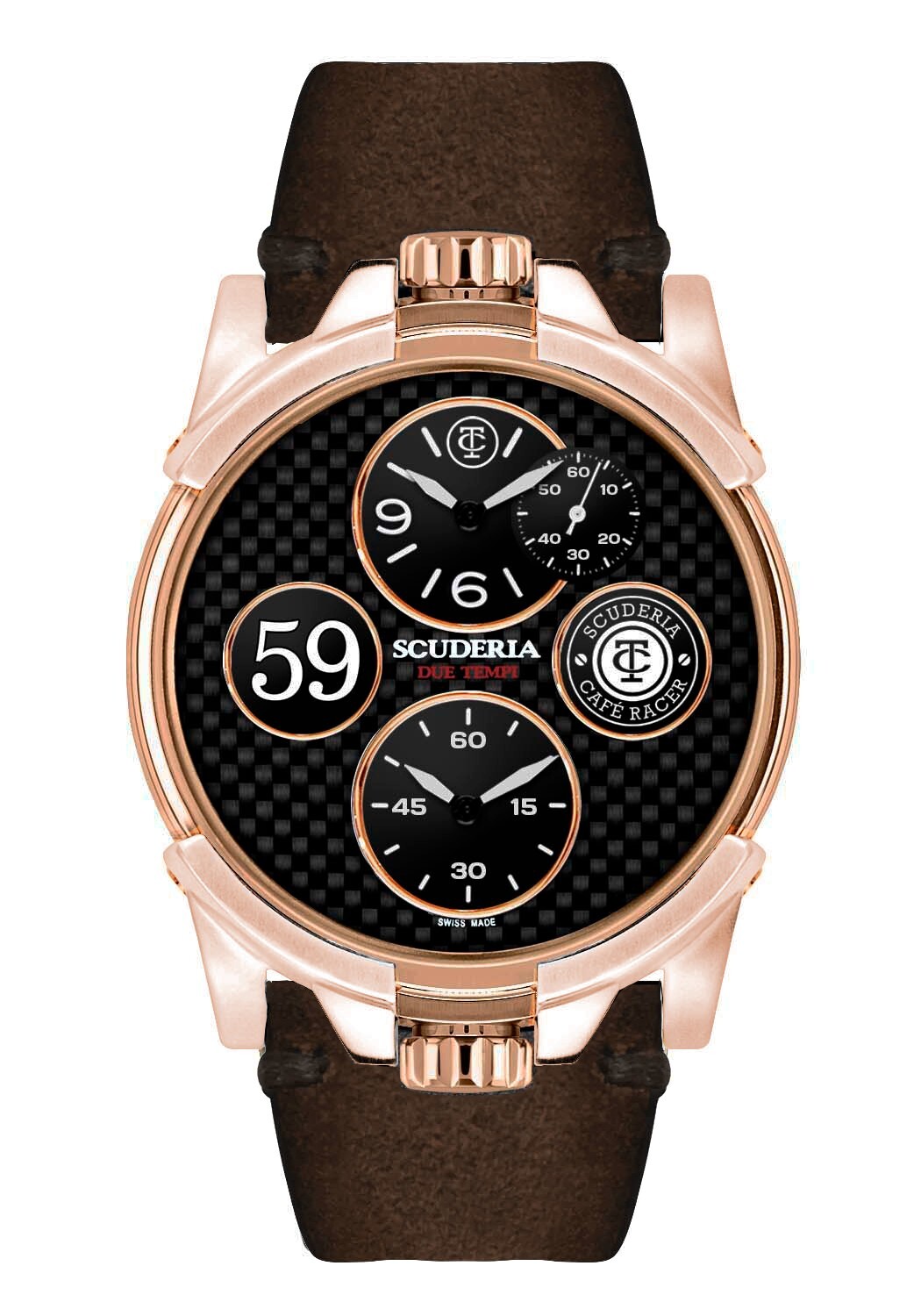 CT SCUDERIA / シーティー スクーデリア DUE TEMPI CT Scuderia DUE TEMPI / DUAL TIME Rose Gold Suede strap | eBay
