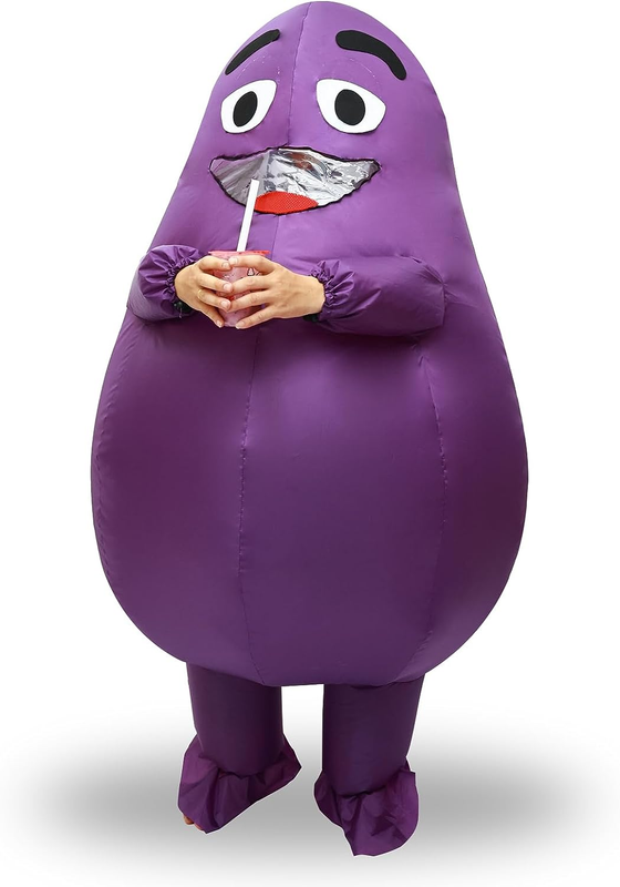 Grimace Costume Purple Grimace Inflatable Costume Suit Halloween Grimace Mascot