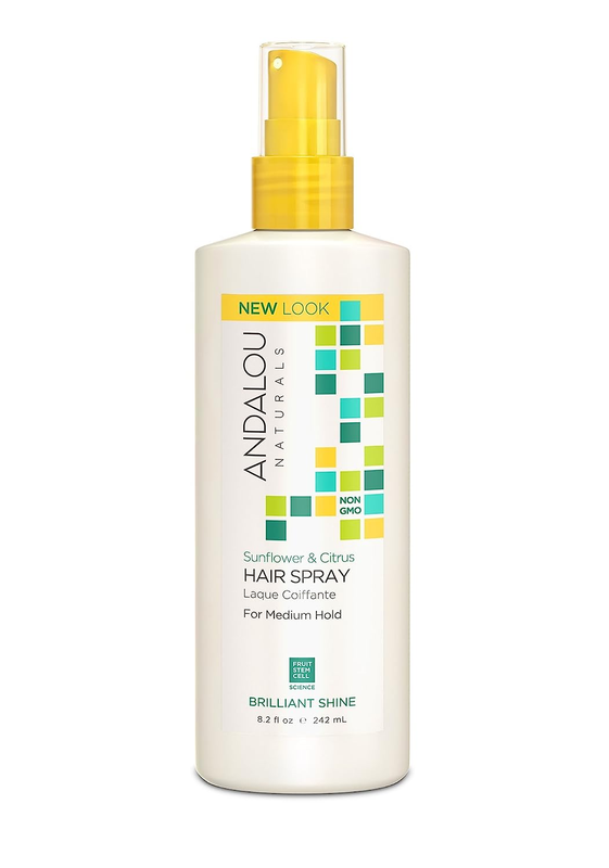 Andalou Naturals Brilliant Shine Hair Spray, Sunflower & Citrus, 8.2 Fl Oz