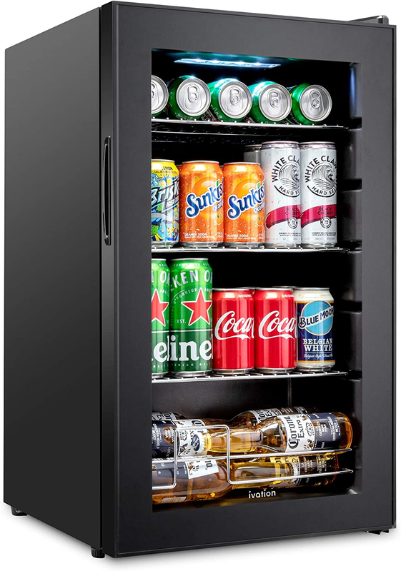 Ivation 101 Can Beverage Refrigerator | Freestanding Ultra Cool Mini Drink Fridg