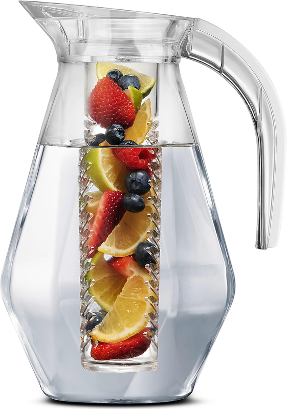Tea Infuser Pitcher, Cold Brew Pitcher, 72 Oz Water Pitcher with Sturdy Handles,