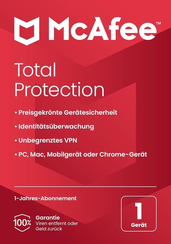 Mcafee Total Protection 2025 - 1 GerÃ¤T 1 Jahr E-Mail Neu Esd