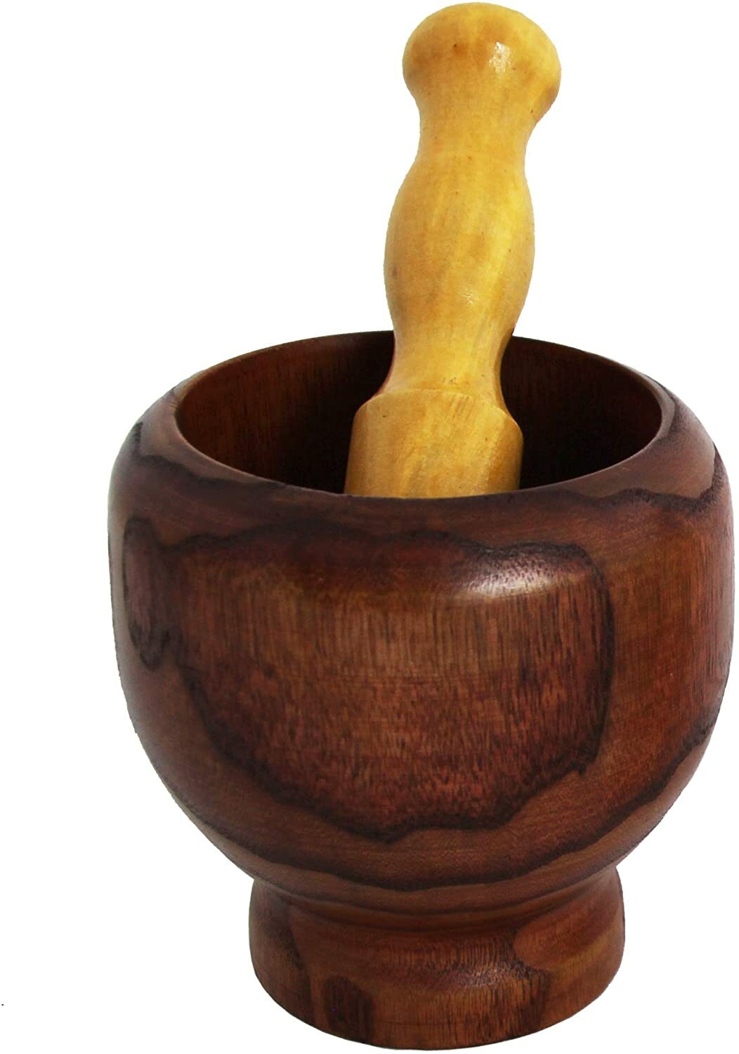 SET Mörser und Stößel aus Wurzel-Holz Edler Zerkleinerer ...
