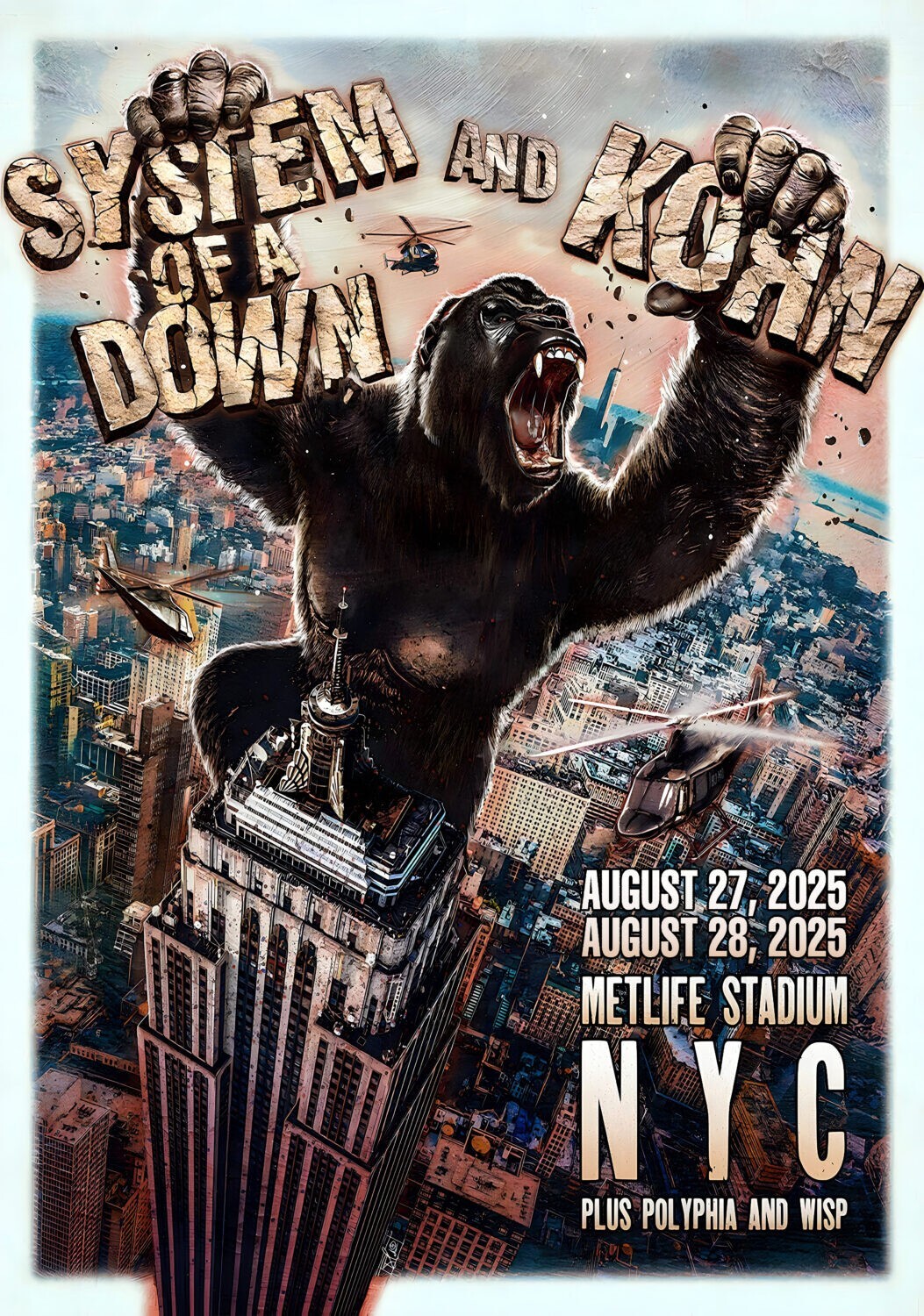 System of a down 直筆 サイン ポスター System of a Down, KORN 2025 NYC Framed Concert Poster | eBay