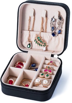 Ring box NEW Black Jewelry Travel Case Box Organizer Holder Storage Earring Case