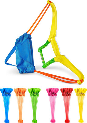 Slingshot + 6 Balloon Bunches (200+ Balloons) Rapid-Filling Self-Sealing Water B