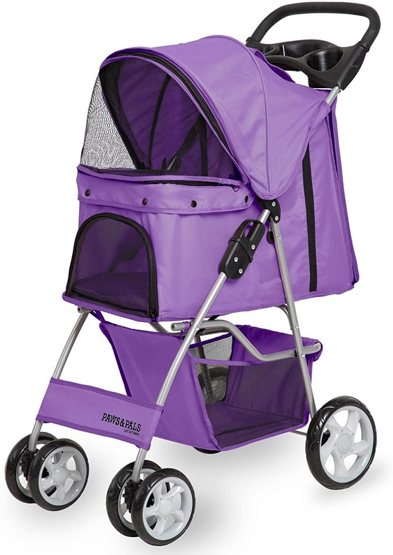 Foldable Travel Cat / Dog Pet Stroller Buggy Carrier Carriage- Easy to Walk!