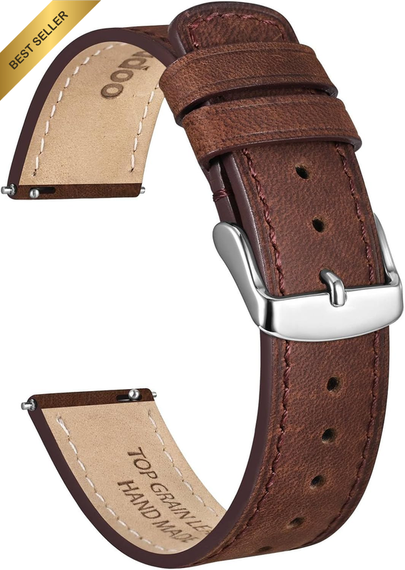 18Mm 20Mm 22Mm Top Grain Leather Watch Bands, Crazy Horse Leather Replacement Wa