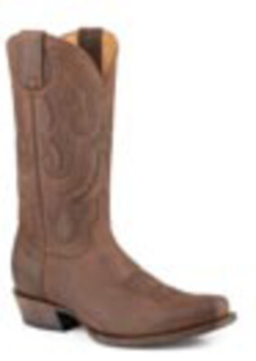 Pre-owned Stetson Mens Paxton Bay Apache Cowhide Cowboy Boots