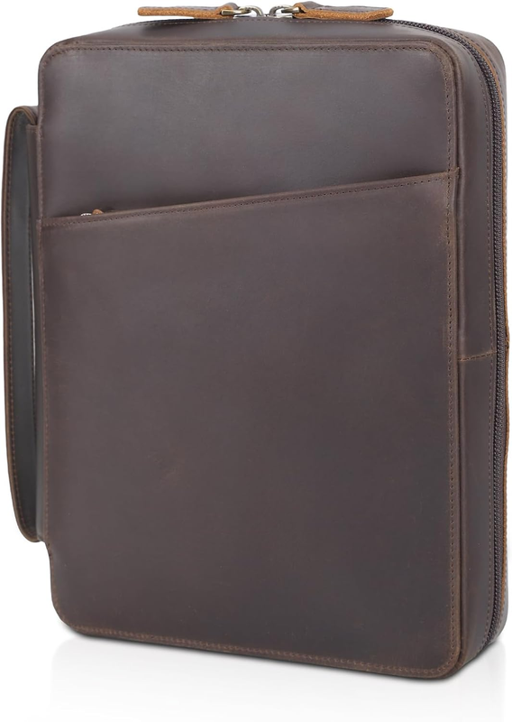 Polare Full Grain Leather Bible Cover Church Bag 10X7.5X2.2 Inch Carrying Book C