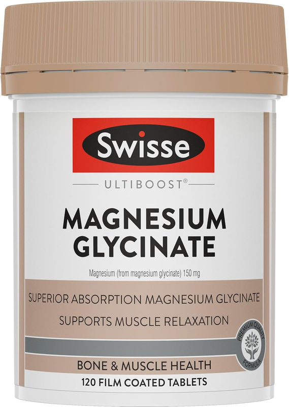 Ultiboost Magnesium Glycinate 120 Tablets - Supports Mild Muscle Spasm and Healt