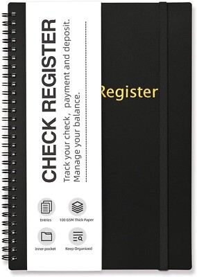 Check Registers for Personal Checkbook Spiral Large Check Register Book Budget