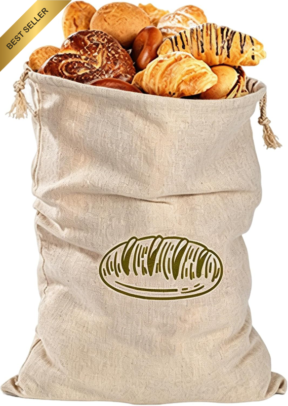 Linen Bread Bags, Reusable 30X40Cm Food Storage, Green | Reusable , Plastic Wrap