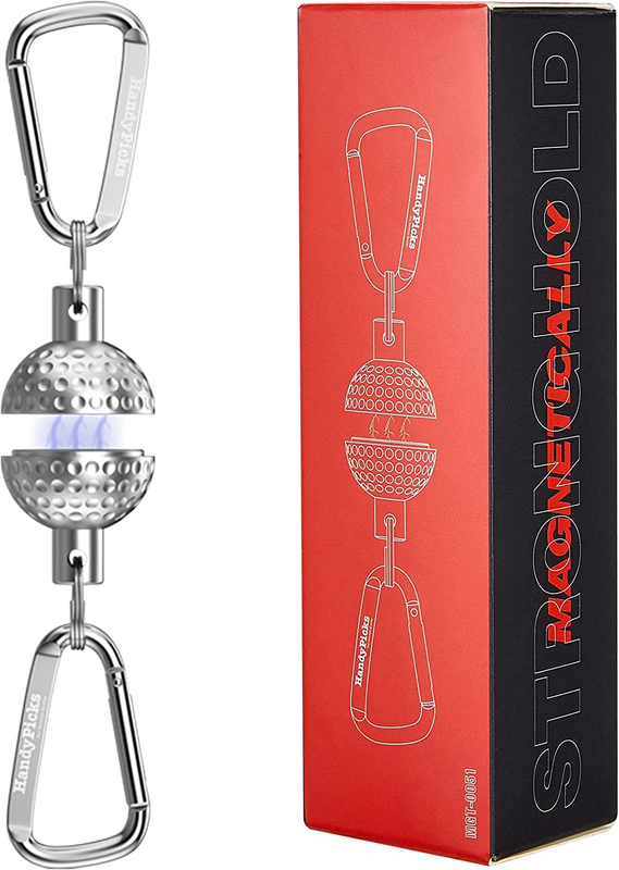 Magnetic Clip for Golf Towel, Unique Mini Metal Golf Ball Design, Removable Indu