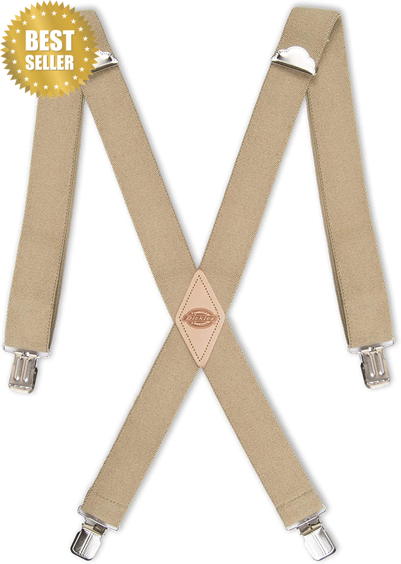 Men'S 1 1/2 Inch Solid Straight Clip Suspender
