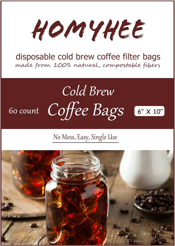Cold Brew Coffee Bags 60 Count Disposable Fine Mesh Brewing Bags for Concentrate