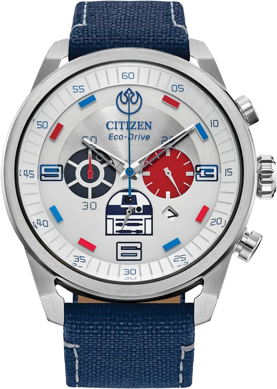 Pre-owned Citizen Men's Eco-drive Star Wars R2-d2 Chronograph Stainless Steel Watch With C In Green