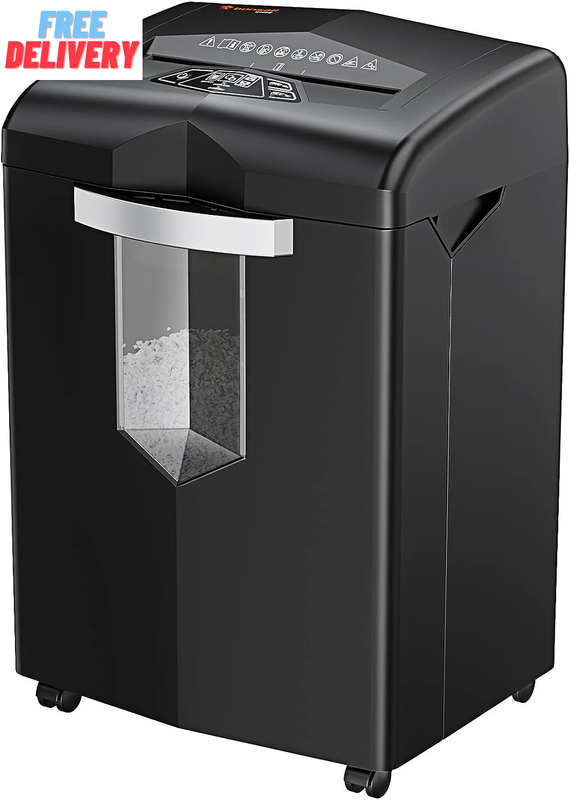 Heavy Duty Paper Shredder, 24 Sheet 60 Mins Large Office Crosscut Shredder for C