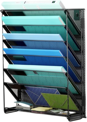 Kuntine.B 7-Tier Hanging File Organizer Vertical Wall 1 Pack, Black 
