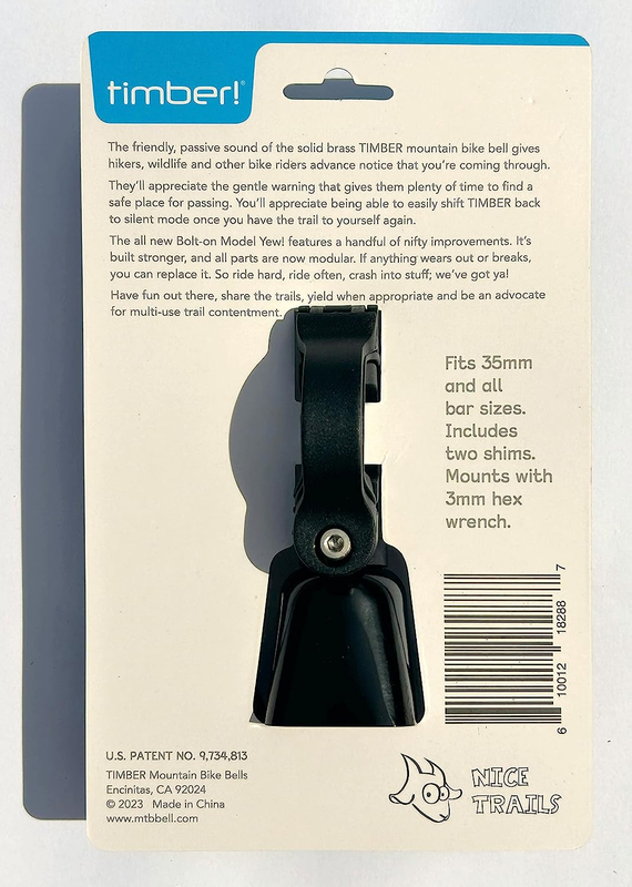 ! Mountain Bike Bell - Bolt-On Model Yew! - Multi-Use Trail Bell with Dual Modes