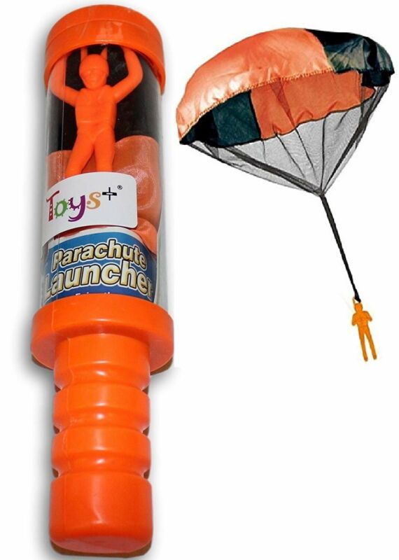 Toys+ Skydiver Parachute Man with Launcher Container Tangle Free (Colors and...