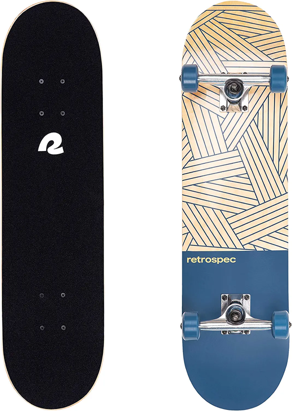 Retrospec Alameda Skateboard Complete | Canadian Maple Wood Deck W/ 5.5 Inch Alu