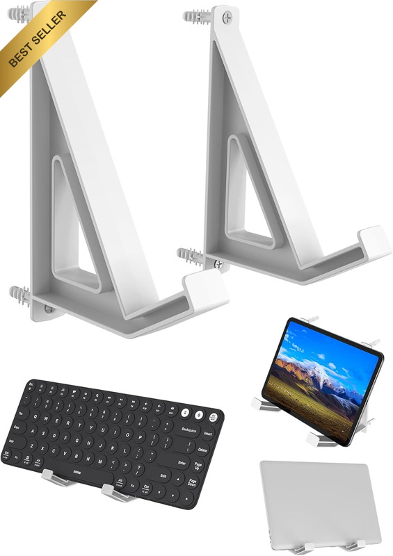 Wall Mount Storage Organizer for Keyboard/Laptop/Tablet, (White) | Universal, Wa