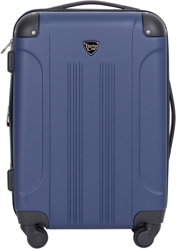 Chicago Hardside Expandable Spinner Luggages, Navy Blue, 20