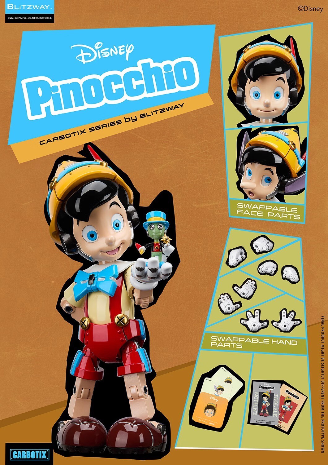 新品未開封 BLITZWAY CARBOTIX Disney Pinocchio Disney Carbotix Pinocchio - Collectible Figure by Blitzway