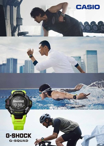 Pre-owned Casio G-shock Gbd-h2000-1a9jr G-squad Sport Gps Bluetooth Digital Watch Men