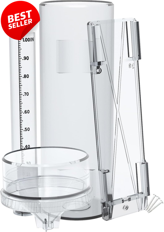 11 Inch Outdoor Rain Gauge UV Resistant Accurate Yard Garden Rain Meter - US