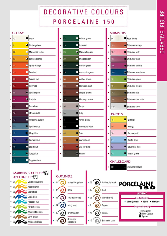 Porcelaine 150 Assorted China Paint Fine Tip Markers DIY Arts & Crafts Supplies,