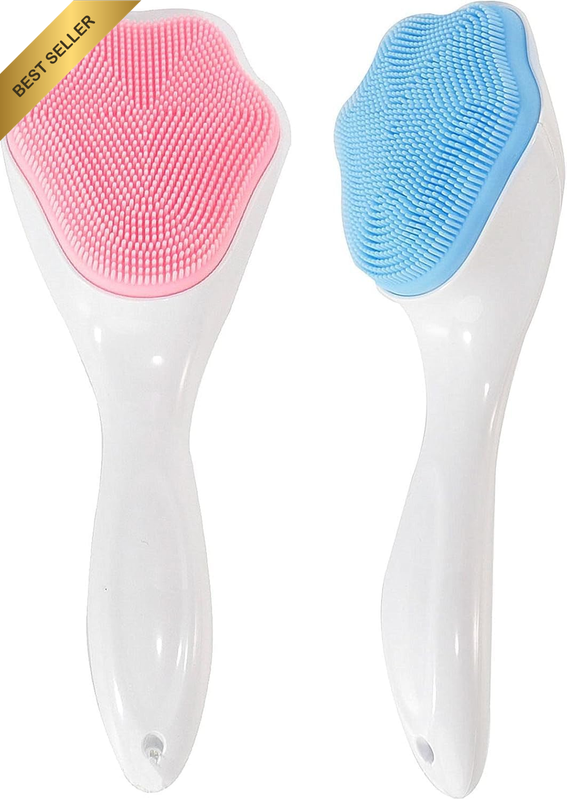 Silicone Face Scrubber Exfoliating Brush, 2 Pack Manual Handheld Facial Cleansin