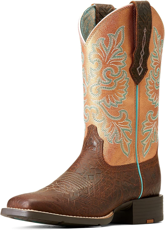ARIAT womens Round Up Wide Square Toe Stretchfit Western Boot