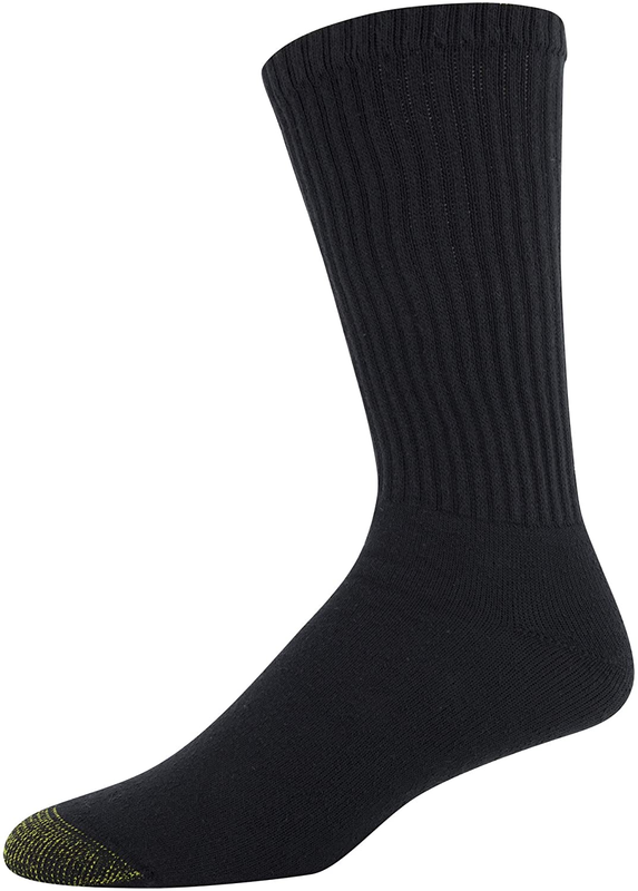 Gold Toe Mens Cotton Crew Athletic Sock black, 6-Pack Sock Size 13-15 shoe 12-16