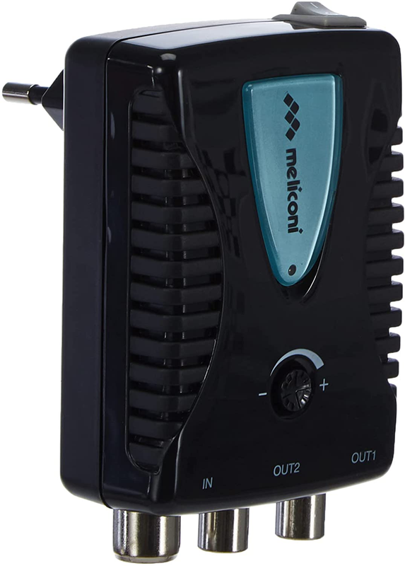 Meliconi AMP20 Amplificatore d'Antenna Digitale per Interni con filtro LTE, Nero