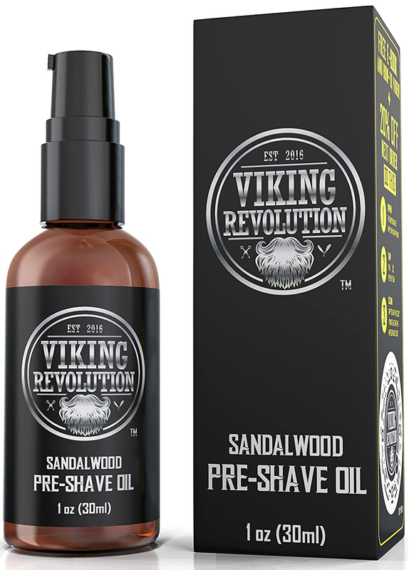 Pre Shave Oil for Men - Best Shaving Oil with Sandalwood for Safety Razor, Strai