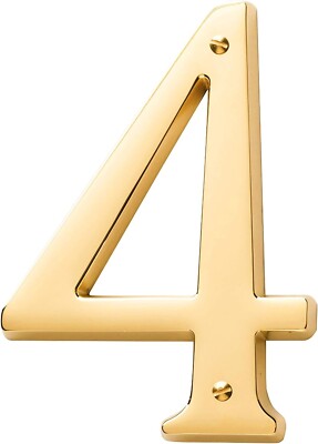 Baldwin - 4 - Solid Brass 4.75'' House Number Brand New sealed package #4 Four