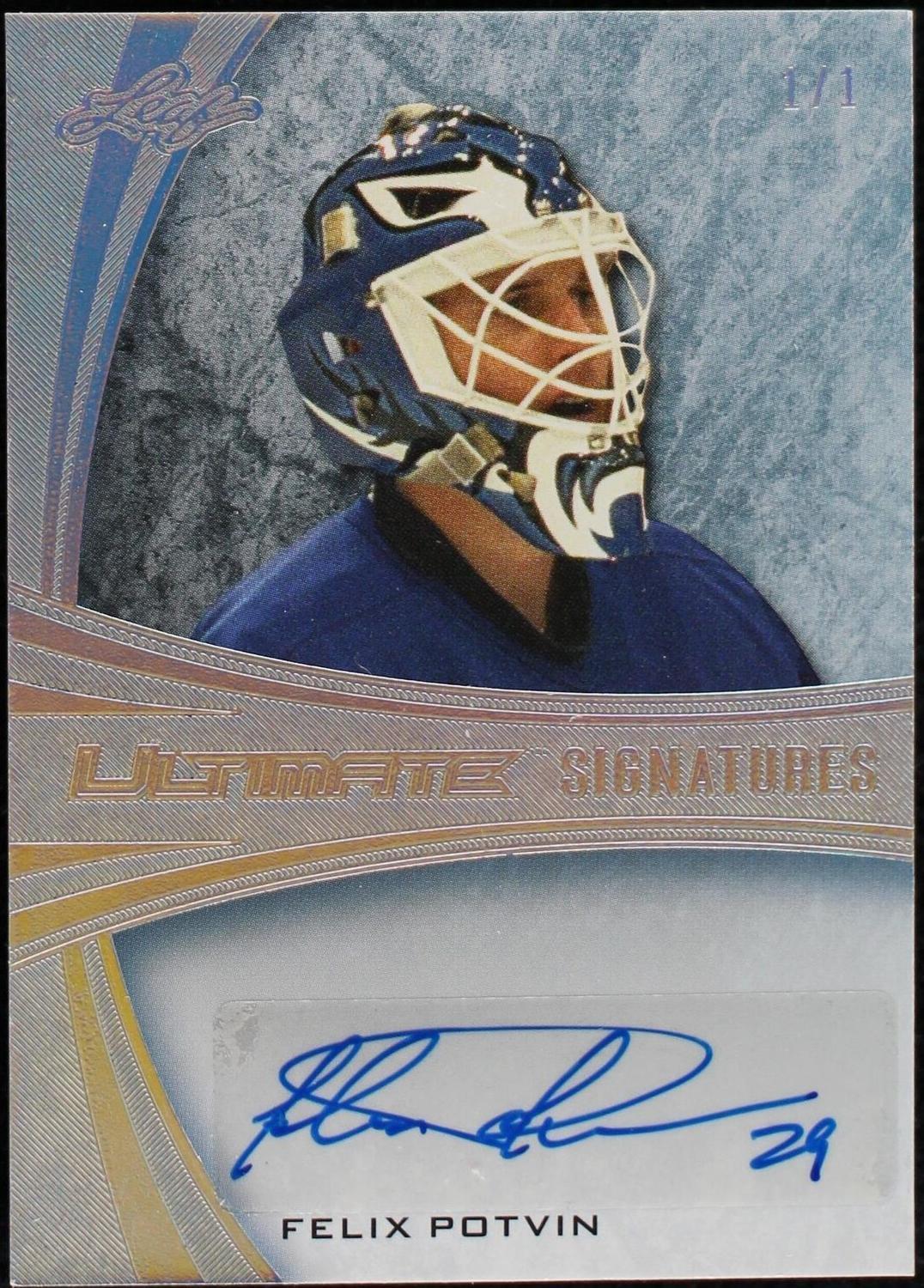 2015-16 Leaf Ultimate - Ultimate Signatures Felix Potvin #US-FP1 Silver ...