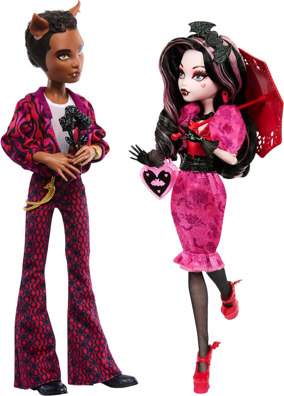 Monster High Draculaura & Clawd Wolf Doll Howliday Love Edition Collector 2 Pack