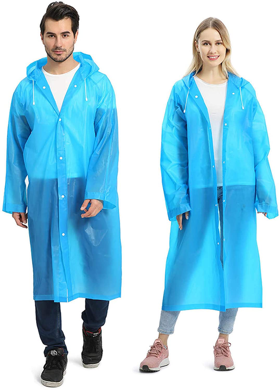 2 Impermeables Para La Lluvia Hombre Mujer Ponchos Con Capucha Negro Impermeabl