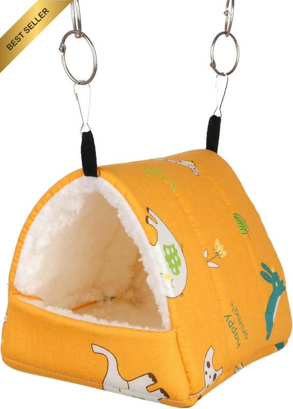 Bird Hanging Hammock Winter Warm Parrot Nest House Bed Plush Snuggle Pet Cave Ha