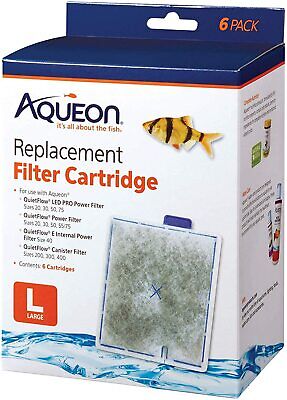 Aqueon Replacement Filter Cartridges, Large, 6-Count