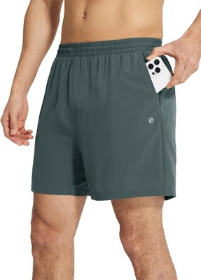 BALEAF Men's 2 in 1Running Shorts 5''/7'' Quick Dry Workout Large, 02-grey 