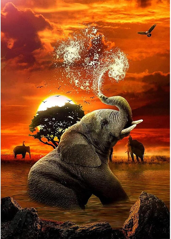 5D Elephant Diamond Painting Kits for Adults Beginners round