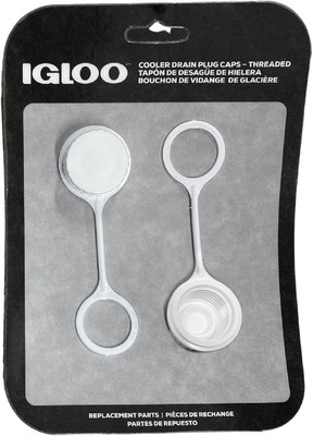 Cooler Threaded Drain Plug Caps with Plastic Tether 20049 White Small