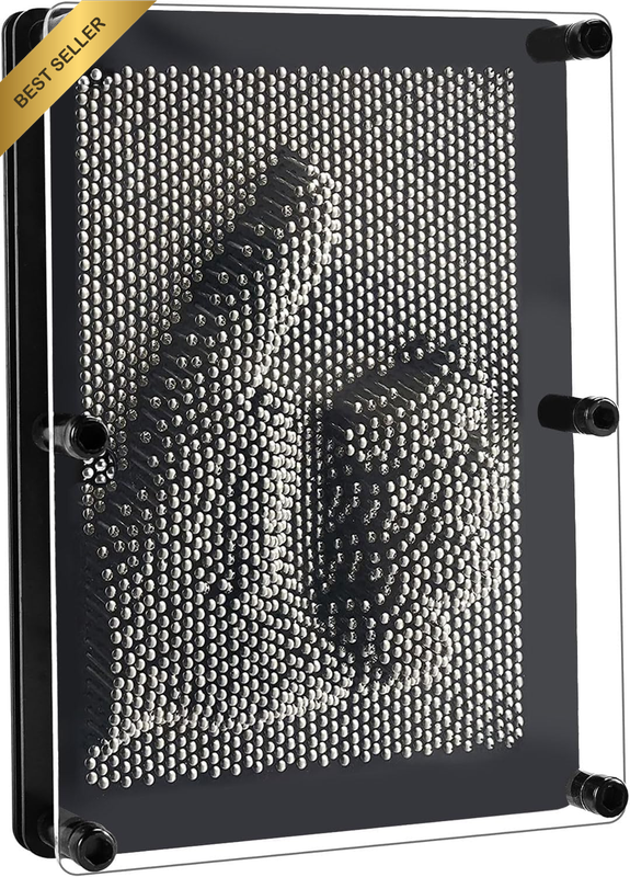 3D Pin Art Board Toy, Classic Desktop Novelty Sculpture, Medium | Metal Pin Boar