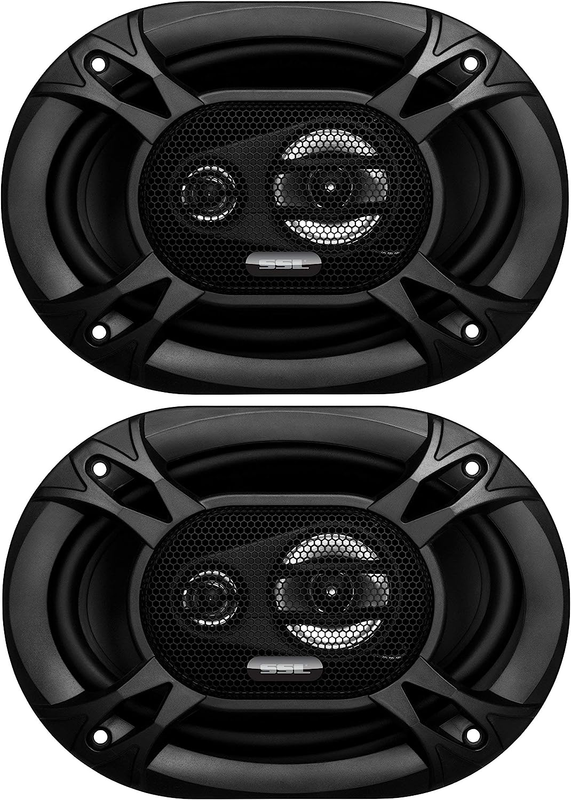 SSL EX369 6X9 300W 3-Way Stereo Speakers with 4 Ohm Impedance Pair, Poly Injecti