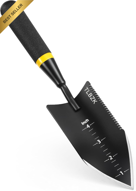 Heavy-Duty Trowel Garden Tool, Stainless Steel Serrated Hand Shovel for Effortle
